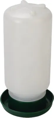 Image de Abreuvoir avec bouchon à vis - Poulet - Plastique - Blanc/Vert - 1 litre - -