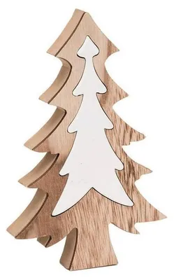 Produktbild von GLOREX Deko Baum aus Holz naturfarbig 12,5x20x2cm