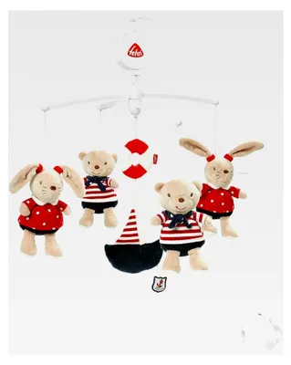 Produktbild von Musik Mobile Ocean Club - Einschlafhilfe für Babys mit Tiermotiven - Spieluhr mit Melodie "Der Mond ist aufgegangen" - Mobile für Babybetten von 0–5 Monaten