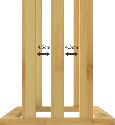 Image de Porte-serviettes en bambou sur pied avec 3 barres Étagère de salle de bain Support pour serviettes charge max 15 kg