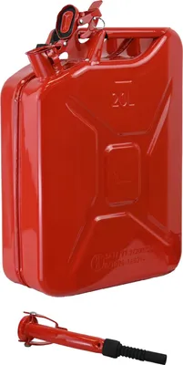 Immagine prodotto di Tanica metallica da 20 litri con beccuccio + supporto rosso Tanica per gasolio Tanica per benzina