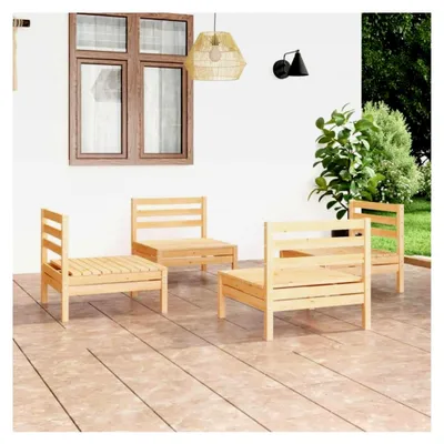 Produktbild von 4-teiliges Lounge-Set für den Garten aus massivem Kiefernholz