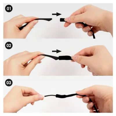 Produktbild von Brillenband Schwarz Verstellbar für Sonnenbrillen und Lesebrillen mit Mikrofaser Reinigungstuch