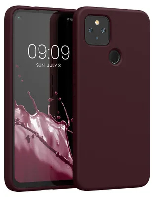 Produktbild von kwmobile Hülle kompatibel mit Google Pixel 4a 5G Hülle - gummierte TPU Silikon Handyhülle - Schutzhülle für kabelloses Laden - Case in Bordeaux