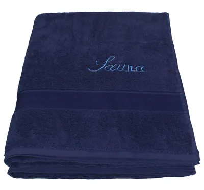 Produktbild von Betz 2 tlg. Saunatuch Saunahandtuch Saunatücher Set FRANCE 100% Baumwolle Größe 80x200 cm Farbe - marine