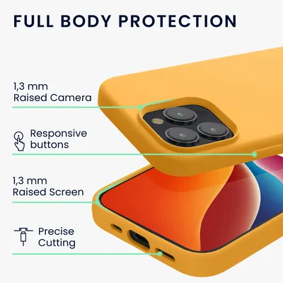Produktbild von kwmobile Handyhülle für iPhone 15 Pro Max Hülle, für iPhone 15 Pro Max Case - Hülle Silikon - kabelloses Laden - Mango