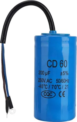 Obrázek produktu pro Kondenzátor 150 µF 250 V AC 2 Anschlüsse 50 Hz/60 Hz Polypropylenfolie Hliník Motorstart Luftkompressor Blau