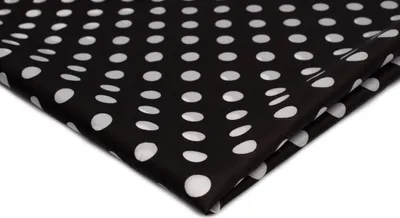 Produktbild von Futterstoff Gedruckt Schwarz mit weißen Punkten, 50 x 150 cm