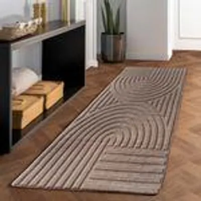 Produktbild von Skandinavischer Boho Teppich Wohnzimmer Einfarbig Beige und Creme Waschbarer Teppich, Größe: 80 x 150 cm, Farbe: Beige-1