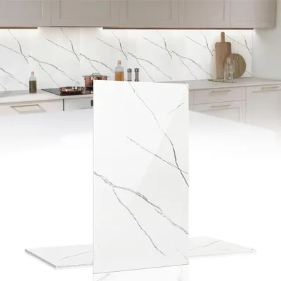 Produktbild von Vigevee Wandpaneele 120×60 cm in weißer Marmoroptik – 12er-Set aus Verbundwerkstoff