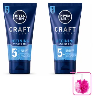 Imagen del producto de 2 unidades de gel de peinado NIVEA MEN, acabado mate, 150 ml, pack ahorro