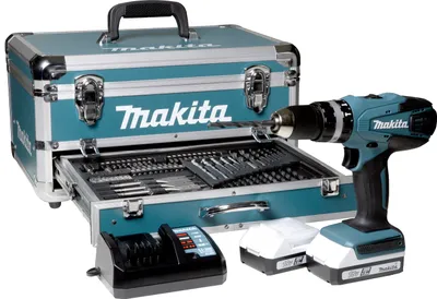 Produktbild von Makita HP457DWEX4 Akku-Bohrer-Set 18 V, 2 x 1,5 Ah, Zubehörkoffer
