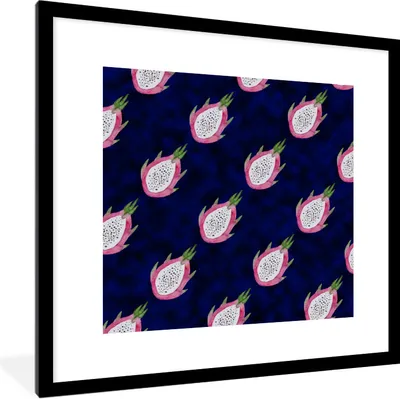 Produktbild von MuchoWow® Gerahmtes Poster Drachenfrucht - Obst - Tropisch 40x40 cm - Poster mit Schwarzem Bilderrahmen Wandposter Rahmen Foto Bilder - Poster - Plakat im Rahmen