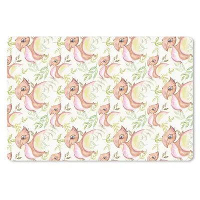 Produktbild von MuchoWow® Mauspad Mousepad Dinosaurier - Kinderzimmer - Muster - Mädchen - Kinder - Rosa 27x18 cm - Mousepads - Maus Mat - Pad - Mausunterlage - Büroartikel - Desk Matten