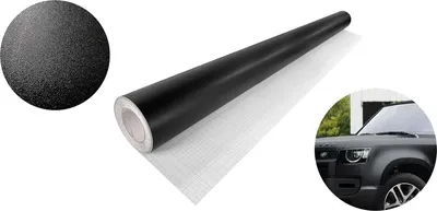 Produktbild von Autofolie Matt 150x50 cm - Strukturfolie Schwarz Matt - Klebefolie Auto mit Luftkanal-Kleber und UV-Schutz - Selbstklebend Folie für Innen und Außen - Auto Folierung für Tuning - Carwrappingfolie