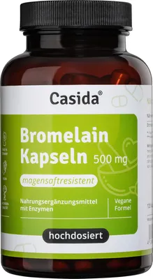 Obrázek produktu pro Bromelain 500 mg vysokodávkované entericky potahované kapsle. 120 kapslí