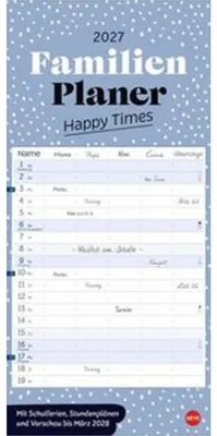 Image de Agenda familial décoratif « Happy Times » 2027