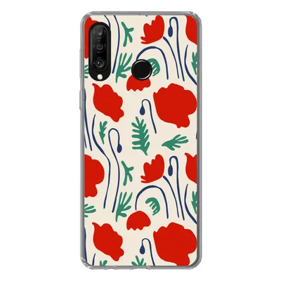 Produktbild von MuchoWow® Handyhülle Schutzhülle Hülle für Huawei P30 Lite Blumen - Rose - Muster Silikon Softcase Handy Hülle - Handyhülle