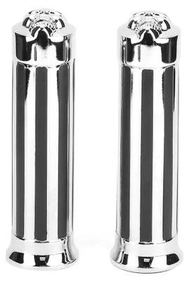 Immagine prodotto di Modifica per moto in alluminio da 25 mm, coprimanubrio con teschio, compatibile con Yamaha