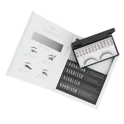 Immagine prodotto di Starter kit per extension ciglia a grappolo marroni fai da te INNOCENT Nanolash