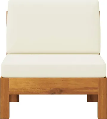 Produktbild von vidaXL Mittelsofa mit Cremeweißen Kissen Massivholz Akazie