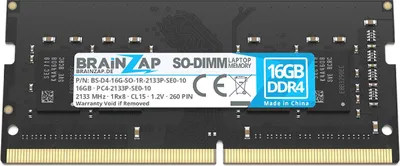 Obrázok produktu pre BRAINZAP 16 GB DDR4 2133 MHz PC4-2133P-SE0-10 SO-DIMM, CL15, 1Rx8, 1,2 V, nebufferovaná, bez ECC, RAM pamäť pre notebook/laptop, pamäťový modul