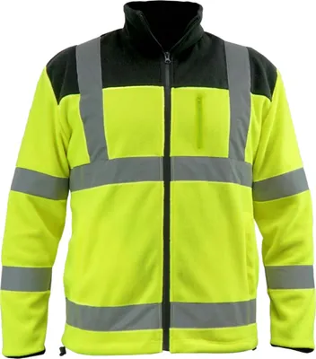 Produktbild von Reflektierende Fleecejacke 280g/m2, Größe S, gelb-schwarz