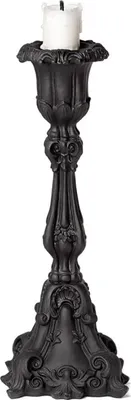 Produktbild von Eleganter, Schwarzer Gothic Barock Kerzenständer 23,5 cm