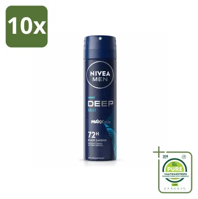 Imagen del producto de 10 unidades de NIVEA MEN Deospray Deep Beat - 150 ml - Paquete grande
