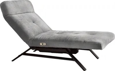 Produktbild von KAWOLA Liege AMERIVA Sessel Relaxliege Velvet grau Fuß schwarz
