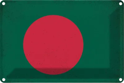 Produktbild von vianmo Blechschild 20x30 cm Bangladesch Bangladesh Vintage Flagge Fahne Wappen