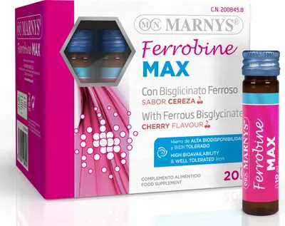 Immagine prodotto di MARNYS® Ferrobine MAX - Integratore di ferro liquido ad alta biodisponibilità 20 x 10 ml