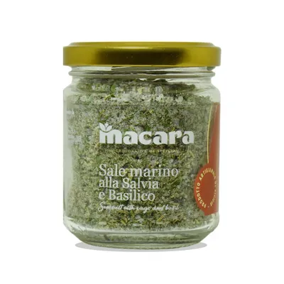 Zdjęcie produktu dla Sycylijska sól morska z szałwią i bazylią, 300 g