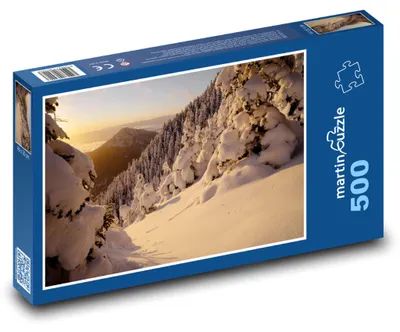 Obrázok produktu pre Puzzle 500 Zimná krajina pri západe - martinpuzzle