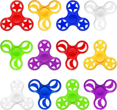 Productafbeelding van Fidget Spinners - Set van 12 - Kleurige handspinners voor kinderen en volwassenen - Leuk anti-stress & concentratie