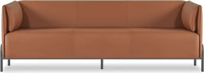 Produktbild von Braune Ledergarnitur Designer Arbeitszimmer Möbel 2x Dreisitzer Sessel