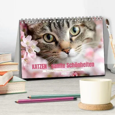 Produktbild von Katzen - sanfte Schönheiten (Tischkalender 2026 DIN A5 quer), CALVENDO Monatskalender