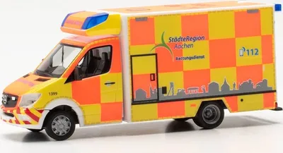 Produktbild von Herpa 097284 - 1/87 Mercedes-Benz Sprinter `13 Fahrtec RTW „Städteregion Aachen“