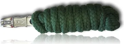 Produktbild von Führstrick mit Panikhaken für Pferd - Anbindestrick in verschiedenen stylischen Designs, Länge 2m, Farbe dunkelgrün