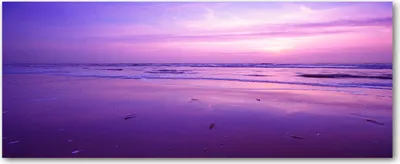 Produktbild von Tulup® Glas-Bild Wandbild aus Glas - 125x50 - Wandkunst - Wandbild hinter gehärtetem Sicherheitsglas - Dekorative Wand für Küche & Wohnzimmer  - Landschaften - Sonnenuntergang Meer - Lila