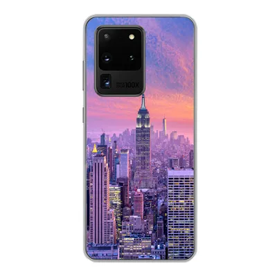 Produktbild von MuchoWow® Handyhülle Schutzhülle Hülle für Samsung Galaxy S20 Ultra New York - Farben - Skyline Silikon Softcase Handy Hülle - Karteninhaber