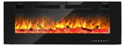 Obrázok produktu pre Elektrický nástenný krb – 1500 wattov – šírka 127 cm – efekt plameňa