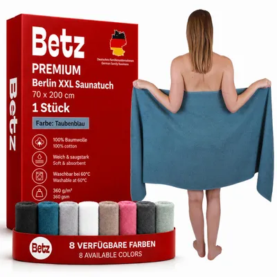 Produktbild von Betz XXL Saunatuch 70 x 200 cm BERLIN Badetuch 100% Baumwolle Farbe – taubenblau