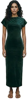Produktbild von Elegantes grünes Zara Damen-Maxikleid aus Samt L
