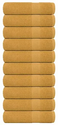Zdjęcie produktu dla Ręczniki vidaXL FROGN, 10 szt., złote, 50 x 100 cm, 360 g/m²