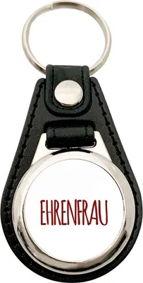 Produktbild von Huuraa Schlüsselanhänger Ehrenfrau Jugendwort Metall mit Kunstleder Schlüsselring Einkaufswagenchip Geschenkidee