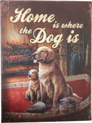 Produktbild von Dekoschild Home Hunde