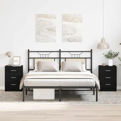 Image de vidaXL Tables de chevet 2 pcs. chêne noir 38x35x55 cm bois composite