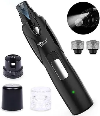 Produktbild von Krallenschleifer für Hunde Katzen mit Licht und 2 Rädern | Haustier Nagelfräser Krallenschere, Leistungsfähiger und Leiser Nagelfeile, Vibrationsarmer Hunde Nagelknipser Nagelschneider