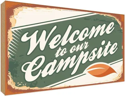 Produktbild von vianmo Holzschild 30x40 cm welcome to our Campsite Dekoration